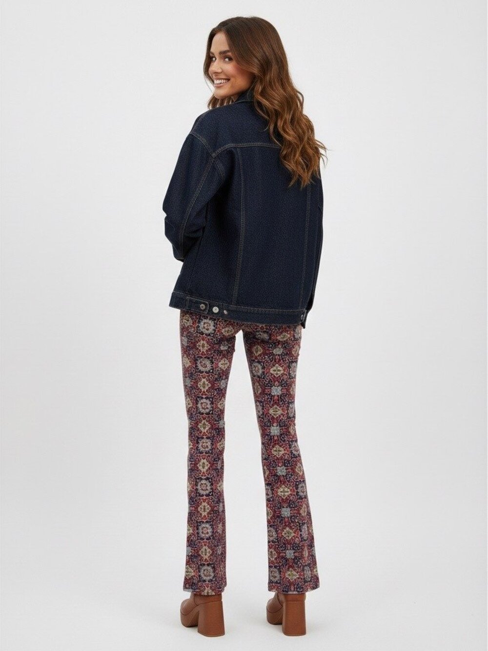 VTG NWT Tommy Hilfiger Paisley Floral Wide Leg Corduroy Jeans | Boho Grunge Y2K - Picture 13 of 16